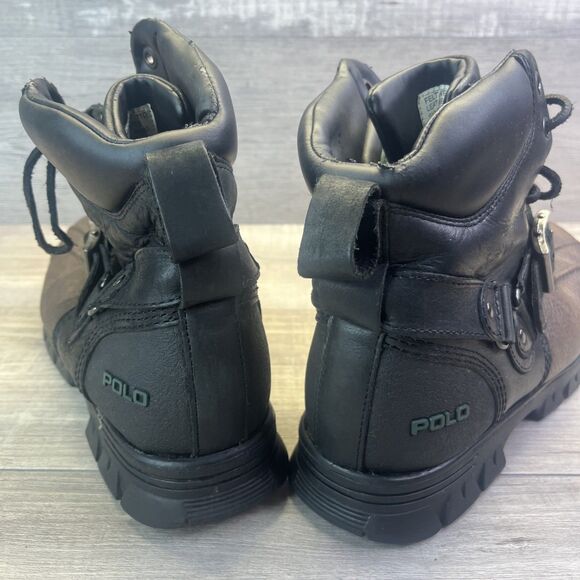 RALPH LAUREN Brown Black POLO FELTWELL Leather HIKING Utility BOOTS Size 11 - Picture 7 of 14